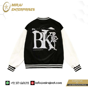 Harajuku Punk Streetwearแฟชั่นวิทยาลัยVarsity Retroแจ็คเก็ตHip Hopแจ็คเก็ตเบสบอลผู้ชายตลกSkull Letterเย็บปักถักร้อยเสื้อ - Product Image 3