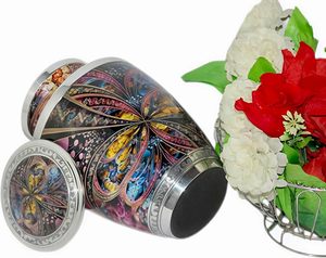 Urne souvenir de crémation en fleurs de cerisier pour cendres Urne en métal pour cendres humaines Urnes funéraires de luxe pour cendres humaines adultes Taille personnalisée - Product Image 2