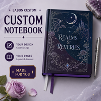 Carnet de lecture A5 personnalisé LABON, couverture rigide, pour avis de livres fantastiques, avec couverture dorée, cadeau pour les amateurs de livres, OEM