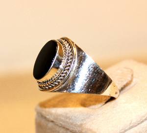 Anillo de piedras preciosas de plata 2024 de ónix negro de alta calidad 925, gran oferta, regalo de joyería para mujer, fiesta personalizada, tecnología de Canal Clásico OEM - Product Image 1