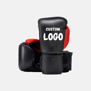 ถุงมือชกมวยทำจากหนัง PU เรียบพิมพ์โลโก้ได้ตามต้องการ - Product Image 1