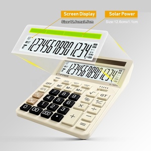 Calculadora de Escritorio Profesional Premium de 14 Dígitos, Alimentación Solar, Resistente, Doble Fuente de Alimentación, Función de Repetición Automática - Product Image 3