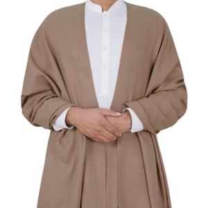 Ropa de hombre islámica modesta de colores con logotipo personalizado OEM, ropa informal de temporada larga de invierno para exteriores, Cachemira bordada a rayas sólidas - Product Image 3