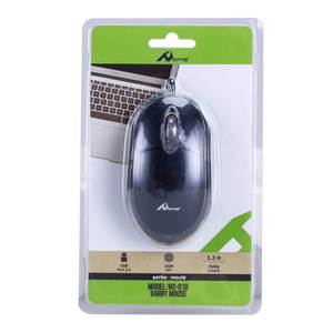 BARRY MS-018 Souris filaire USB optique blanc-noir Design ergonomique avec rétroéclairage LED pour ordinateurs portables et ordinateurs de bureau Câble 1.2M - Product Image 4