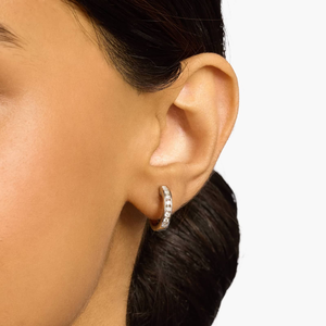 Royal 925 Silver Lab Grown Diamond Hoop Pendientes Elegante Sparkling Everyday Jewelry con piedras de corte redondo brillante para mujeres - Product Image 4