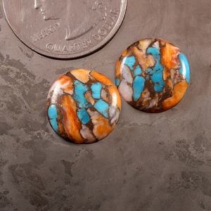 Pierre précieuse Cabochon rond à dos plat en cuivre et turquoise pour la fabrication de bijoux, pierre précieuse en gros de toutes tailles - Product Image 4