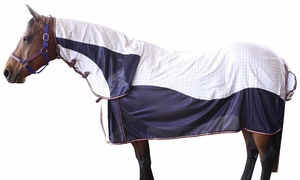 Manta para Caballo de Algodón Ripstop Transpirable de Primera Calidad con Manta para el Cuello Desmontable, Juego Completo de Mantas Combinadas para Caballo, Manta para Caballo de Algodón Transpirable de Primera Calidad - Product Image 4