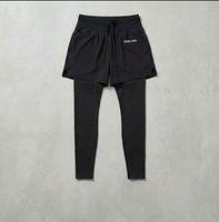 Pantalones Deportivos de Compresión 2 en 1 de Secado Rápido para Hombre, Leggings de Ciclismo Sólidos de Verano con Bolsillo Trasero con Cremallera, Ropa Deportiva para Correr