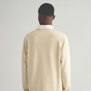 Vente chaude Maillot de rugby pour homme de haute qualité Coupe régulière Logo personnalisé Broderie Impression Manches longues Chemises polo de rugby pour homme - Product Image 4