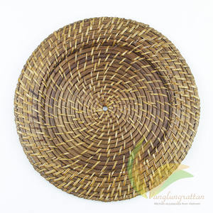 Assiettes de présentation en argent de forme ronde de haute qualité bon marché en gros Assiette de présentation Gold Reef Plats et assiettes en bambou du Viet Nam - Product Image 4