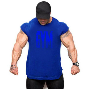 Camiseta sin mangas de gimnasio de algodón 100% de calidad superior para hombre, ropa deportiva de entrenamiento de verano de secado rápido, técnicas impresas de talla grande de Color personalizado - Product Image 5
