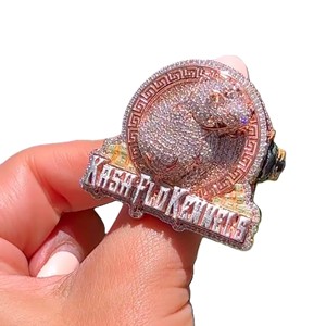 Haute qualité 925 argent Sterling hommes bague en or 14K personnalisé VVS Moissanite Pop Hip Hop Style bijoux fins pour cadeau - Product Image 1