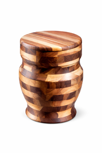 Handcrafted Tall Wooden Urn With Natural Wood Grain Finish And Smooth Lid For Elegant <b>Memorial</b> Display - Product Image 5