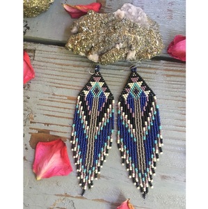 Joyería de estilo bohemio hecha a mano para mujer, pendientes de cuentas de semillas de cristal tejidas a mano con borla larga para boda y Aniversario - Product Image 4