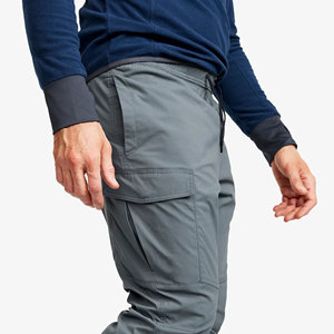 Pantalones cargo de algodón para hombre personalizados con diseño de múltiples bolsillos para exteriores, pantalones de trabajo informales lavados y cremallera - Product Image 4