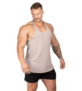 Vente directe d'usine 100% coton hommes gilets de sport entraînement débardeurs tendance sans manches débardeurs motif imprimé tricoté tissage - Product Image 4