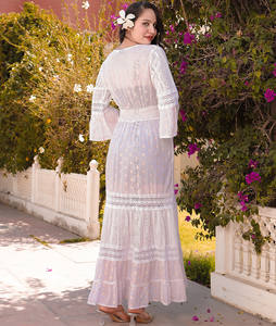 À la mode élégant meilleure qualité Viscose Lurex Designer imprimé longue fête porter les femmes robe - Product Image 2