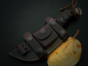 Cuchillo de caza de acero D2 hecho a mano con patrón de textura martillada en la hoja Regalo para hombres/Cuchillos personalizados - Product Image 5