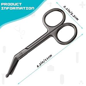 Tijeras para Vendajes Lister de Acero Inoxidable, Herramienta Médica Manual Clásica con Mango Recubierto de Color, Reutilizables - Product Image 3