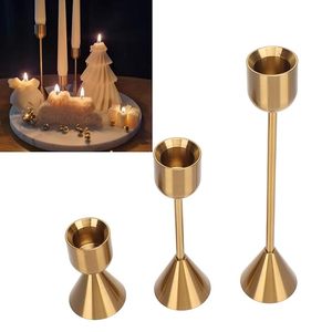 Haute qualité plaqué or métal laiton bougeoir Unique décor à la maison pilier bougeoir pour noël et mariages boîte emballée - Product Image 2