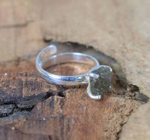 Anillo de apatita verde áspero Plata de Ley 925 Joyería de piedras preciosas naturales hechas a mano - Product Image 2