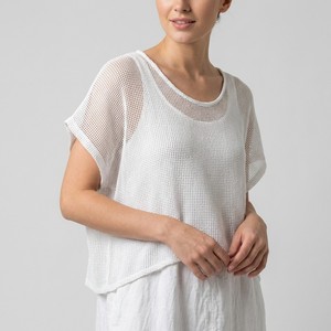 Ensemble haut en tricot large et robe à col en V avec poches 100% coton et 100% lin - Product Image 3