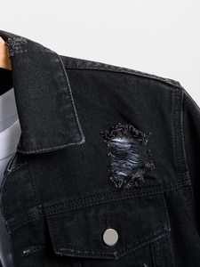 Veste en jean vintage sur mesure OEM/ODM en gros avec logo personnalisé pour hommes - Dernier style de mode 2026 - Product Image 3