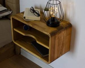 Solid Oak <b>Floating</b> Nightstand Modern Design Handmade Eco-Friendly Bedroom & Living Room Furniture Storage Customizable <b>Drawers</b> - Product Image 2