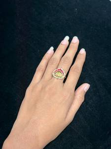 Golden Hand Shape 925 Sterling Silver <b>Gold</b> Plated Moissanite <b>Vintage</b> Cocktail <b>Ring</b> for Women's Wedding Gift - Product Image 4