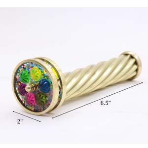 Caleidoscopio de latón con ruedas de patrón desmontables en soporte de madera juguete óptico Vintage hecho a mano regalo creativo único - Product Image 4