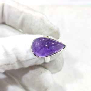 AAA hermosa calidad 925 declaración joyería de plata esterlina de piedra púrpura anillos de piedras preciosas de amatista - Product Image 2