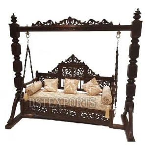 Columpio de Madera de Teca con Diseño de Pavo Real para Decoración del Hogar, Columpio de Madera Artesanal para Interiores con Cadenas de Latón, Jhula para Sala de Estar, EE. UU. - Product Image 6