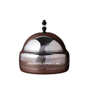 Ensemble de trois casseroles en bois Résine Fini Gulf Design Chauffe-plats de luxe Forme ronde Vaisselle de table Casserole en métal - Product Image 6