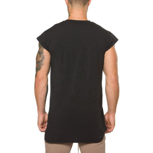 Camiseta de manga corta con dobladillo redondo para gimnasio para hombre, camisetas sin mangas de ajuste Regular, suave, ecológica, transpirable, de talla grande - Product Image 6