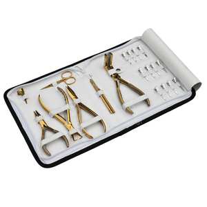 Kit de Herramientas para Extensiones de Cabello, Alicates para Crimpar y Remover Cuentas Planas, Herramienta para Presionar Cinta, Gancho Antideslizante y Pinzas para Cabello - Product Image 1