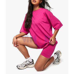 OEM <b>Women</b> 2 Piece Outfits Oversized Tees with Shorts Fashionable Custom T-shirts & Short <b>Set</b> for <b>Women</b> With Customize serviced - Product Image 4