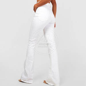 Pantalones Vaqueros de mujer de etiqueta privada a la venta pantalones vaqueros de mujer de color liso pantalones vaqueros con múltiples bolsillos - Product Image 4