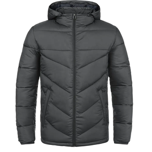 Veste matelassée d'hiver imperméable pour hommes grande taille avec logo personnalisé manteau de ski chaud à capuche à col montant - Product Image 1