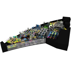 Trampolín Qiaoqiao 1095SQM, <span class=keywords><strong>Parque</strong></span> de Trampolines Comercial, <span class=keywords><strong>Parque</strong></span> de Saltos para Niños, Área de Juegos Interior con Ninja Warrior - Product Image 1