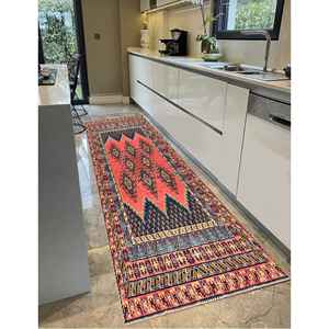 Navy Blue Rug, Classic Pattern Rug, Printed Rug for Living Room,Nonwoven Thin Rug - Product Image 3