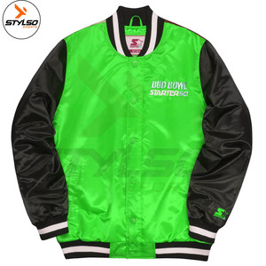 Veste d'université en Satin personnalisée de haute qualité, veste d'université en Satin sur mesure, veste d'université de base-ball en Satin - Product Image 6