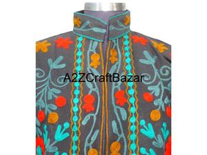 Chaqueta Bomber de Tela con Bordado Indio Hecho a Mano, Mangas Largas, Blazer Corto, Ropa de Fiesta para Mujer, Invierno/Primavera - Product Image 3