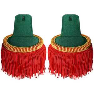 Épaulettes de l'Armée de l'Étranger française avec franges rouges, broderie personnalisée de haute qualité, à coudre sur tissu - Product Image 6