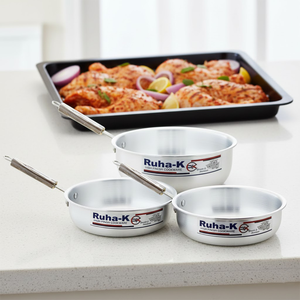 Commercial 304 Stainless Steel Aluminium Frying Pan <b>Set</b> Home Cooking Single Piece 22/24/26cm Durable Gas & Induction Compatible - Product Image 5