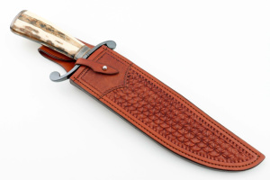 San Mai มีดพับหนังดามัสกัสทำมือ DIY ใบมีดคงที่สำหรับกลางแจ้งอยู่รอดในการตั้งแคมป์ - Product Image 2