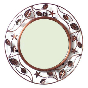 Miroir mural décoratif en métal élégant et moderne en forme de feuille pour la maison miroir de décoration de salon - Product Image 3