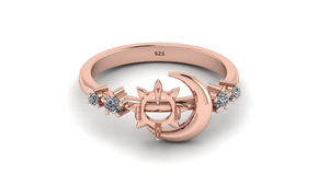 2025 Design solide S925 argent Sterling 4 broches rond croissant de lune blanc réglage Semi montage personnalisé en gros anneau pour les femmes - Product Image 4