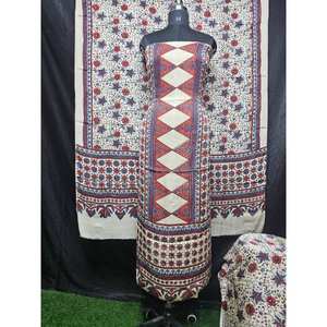 Vestido Formal de Primavera para Mujer, Estampado Ajrakh a Mano, Modal y Seda, Antiarrugas, Transpirable, Silueta en A, Cintura Natural - Product Image 2