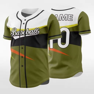 Dernier Design Sublimation Maillot de Baseball Bouton Complet Noir-Bleu Gradient Design Hex Motif Respirant Maille Uniforme et Softball - Product Image 2
