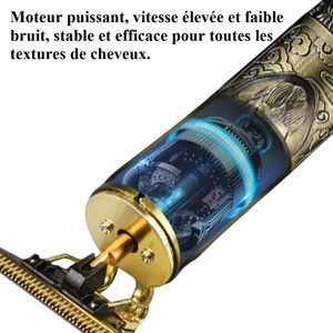 Tondeuse Électrique de Précision pour Barbe et Cheveux, Professionnelle, Rechargeable, Noire, Lame en Acier Inoxydable, IPX7, pour Camping-Car - Product Image 4